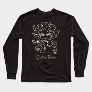 Medusa snake head Line-art Long Sleeve T-Shirt